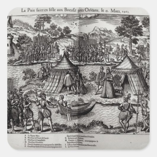 De vrede in L'Isle aux Boeufs Vierkante Sticker (Voorkant)