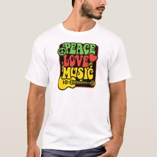 De vrede-liefde-MUZIEK van Rasta T-shirt