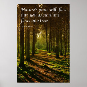 'De vrede van de natuur zal in je stromen' J Muir  Poster