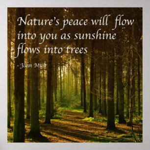'De vrede van de natuur zal in je stromen' J Muir  Poster