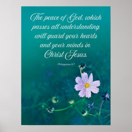 De vrede van God – Filippenzen 4:7 Bijbelvers Kuns Poster