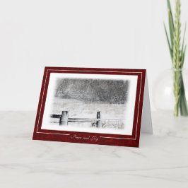 De Vrede van Kerstmis en Scène van de Winter van Feestdagen Kaart