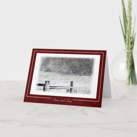 De Vrede van Kerstmis en Scène van de Winter van Feestdagen Kaart (Voorkant)