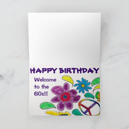 de vredelievende symbolen van de bloem uit 1960 kaart (Binnen)