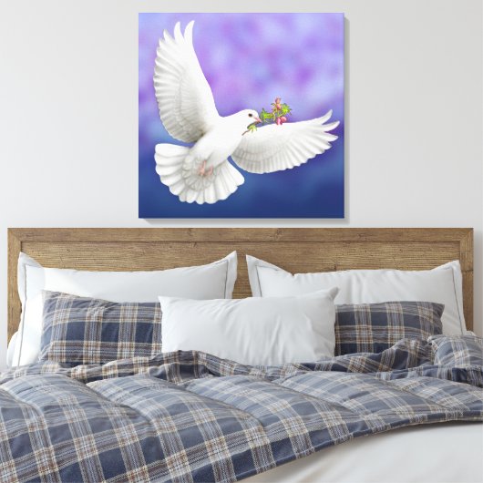 De vredesduif wikkelde canvas (Insitu (Slaapkamer))