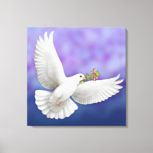 De vredesduif wikkelde canvas afdruk