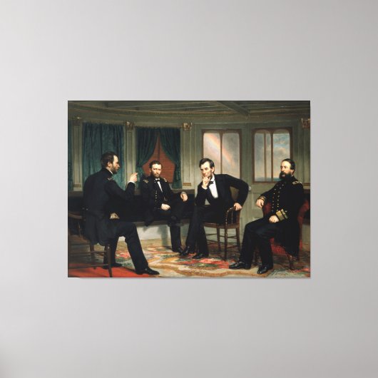 De vredesmakers van George Peter Alexander Healy Canvas Afdruk (Voorkant)
