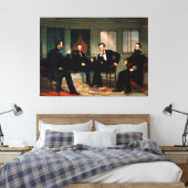 De vredesmakers van George Peter Alexander Healy Canvas Afdruk (Insitu (Slaapkamer))