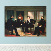 De vredesmakers van George Peter Alexander Healy Canvas Afdruk (Insitu (Houten vloer))