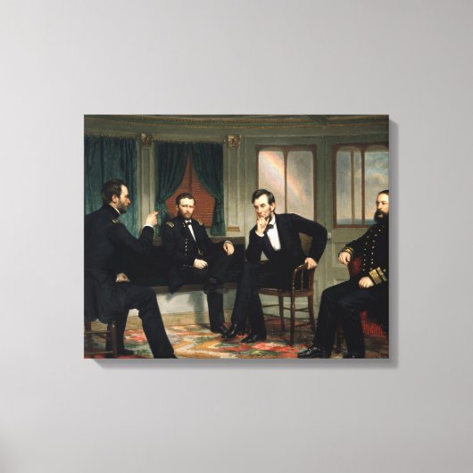 De vredesmakers van George Peter Alexander Healy Canvas Afdruk (Voorkant)