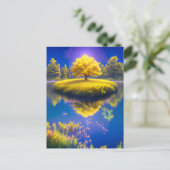 De vreedzame groei van een eenzame boom briefkaart (Staand voorkant)