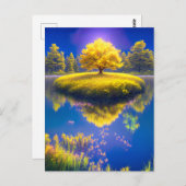 De vreedzame groei van een eenzame boom briefkaart (Voorkant / Achterkant)