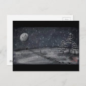 de vreedzame sneeuwscène van het nachtbord briefkaart (Voorkant / Achterkant)