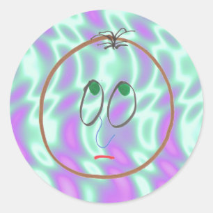 De vreemde Groene, Grappige Sticker van Gezichten
