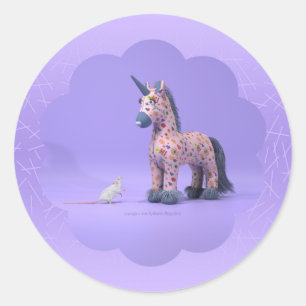 De vreemde ontmoet klassieke ronde sticker