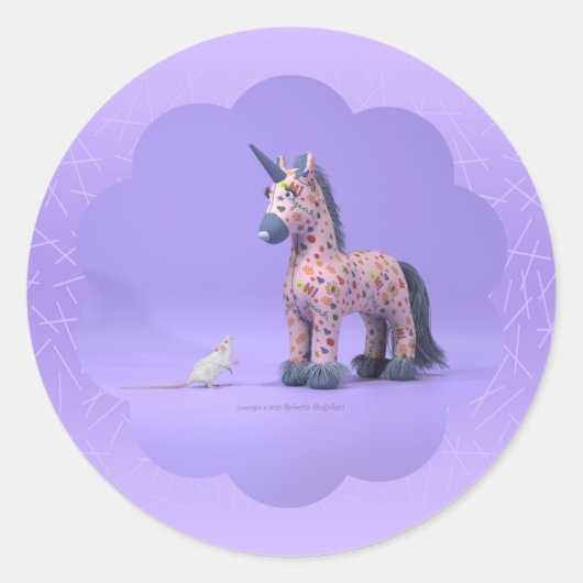 De vreemde ontmoet klassieke ronde sticker (Voorkant)