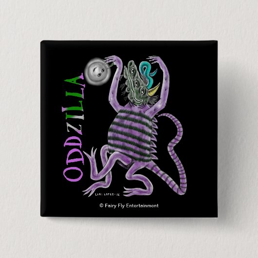 De vreemde staart van Oddzilla Vierkante Button 5,1 Cm (Voorkant)