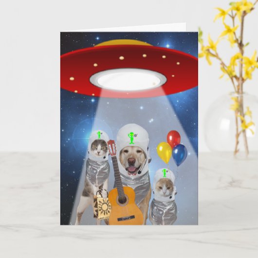 De vreemde Verjaardag van het Huisdier van het Kaart (Gele Bloem)