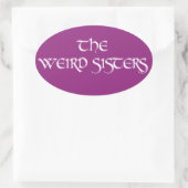 De vreemde zussen ovale sticker (Tas)