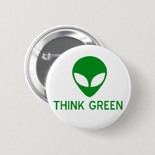 De vreemdeling denkt Groene Button (Voorkant /achterkant)