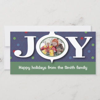 De vreugde blauwe photocard van de vakantie feestdagenkaart