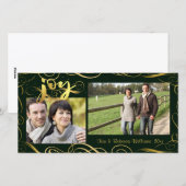 De VREUGDE, Elegant Goud bloeit op Veranderlijke Feestdagenkaart (Voorkant / Achterkant)