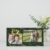 De VREUGDE, Elegant Goud bloeit op Veranderlijke Feestdagenkaart (Staand voorkant)