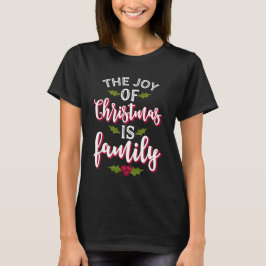 De vreugde met Kerstmis is een familieknop T-shirt
