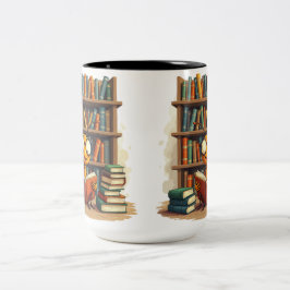 De vreugde van boeken tweekleurige koffiemok