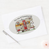 De vreugde van Camping Life Trailer Ovale Sticker (Envelop)