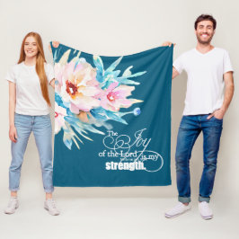 De vreugde van de Heer Bloemen Fleece Deken