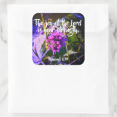 De vreugde van de Heer Christelijke Schrift Sticke Vierkante Sticker (Tas)