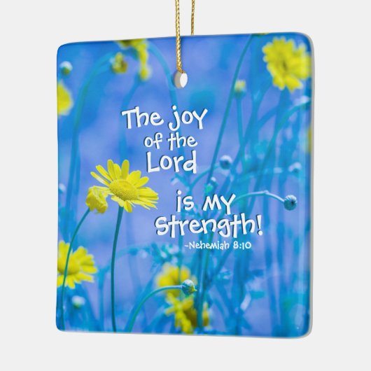 De vreugde van de Heer is mijn kracht, Kerstmis Keramisch Ornament (Links)
