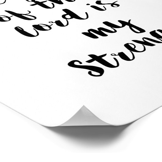 De vreugde van de Heer is Mijn Sterkte Christelijk Poster (Hoek)