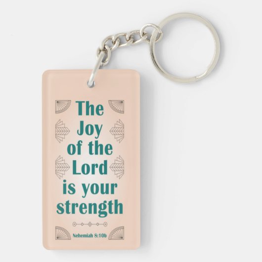 De vreugde van de Heer is uw kracht ArtDeco Sleutelhanger (achterkant)