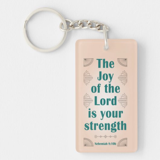 De vreugde van de Heer is uw kracht ArtDeco Sleutelhanger (Voorkant)