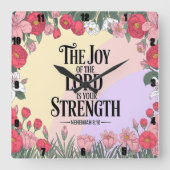 De vreugde van de Heer is uw kracht Vierkante Klok (Voorkant)