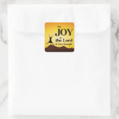 De vreugde van de Heer is uw kracht Vierkante Sticker (Tas)