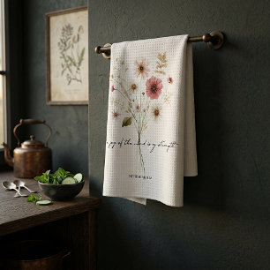 De vreugde van de Heer minimalistische bloem Theedoek