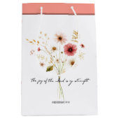 De vreugde van de heer minimalistische bloemen medium cadeauzakje (Voorkant)