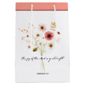 De vreugde van de heer minimalistische bloemen medium cadeauzakje (Achterkant)