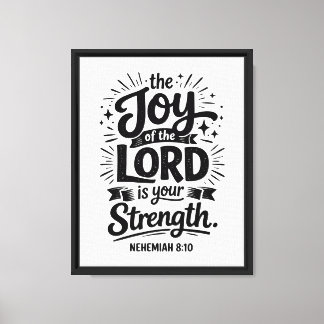 De vreugde van de Heer: Nehemia 8:10 Canvas Afdruk