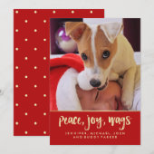 De Vreugde van de vrede zwiept met | de Foto van Feestdagenkaart (Voorkant / Achterkant)