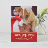 De Vreugde van de vrede zwiept met | de Foto van Feestdagenkaart (Staand voorkant)