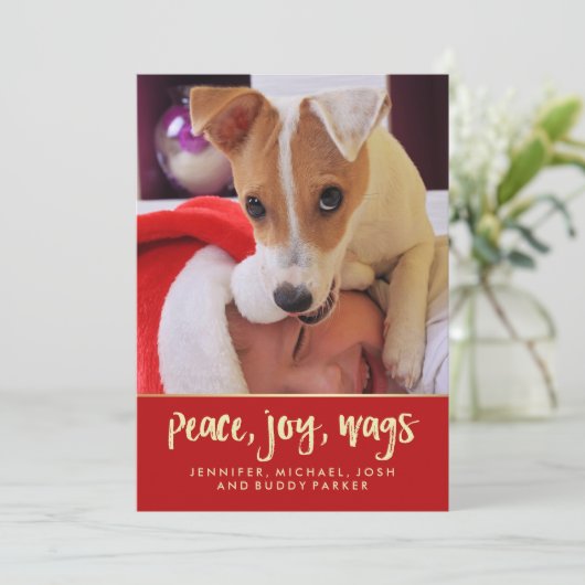 De Vreugde van de vrede zwiept met | de Foto van Feestdagenkaart (Staand voorkant)