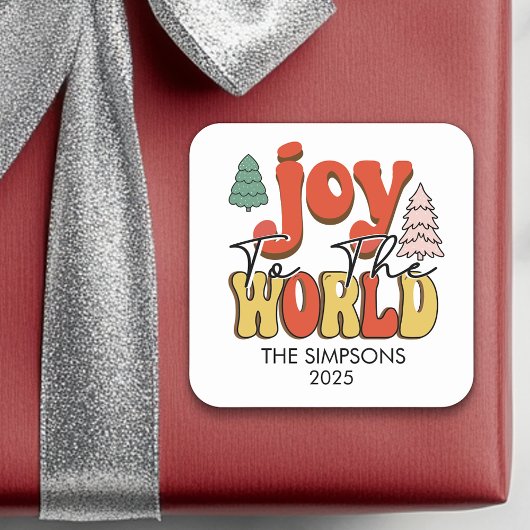 De vreugde van de wereld Retro Gift Vierkante Sticker