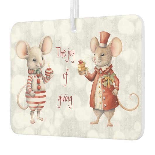 De vreugde van het geven van kerstmuizen luchtverfrisser (Links)