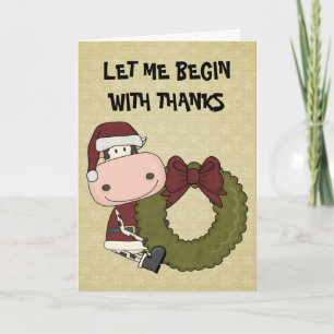 De Vreugde van Kerstmis - de Koe dankt u Feestdagen Kaart