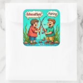 De vreugde van onderwijs en vriendschap vierkante sticker (Tas)