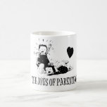 De vreugde van Ouderschap Magische Mok<br><div class="desc">Het ontwerp van de "Joys of Ouderschap"-retro-humor met twee kinderen met een tantrum. Maakt een uniek geschenk voor elke nieuwe ouder, en het is beschikbaar gedrukt op kleding, geschenkartikelen en meer.</div>